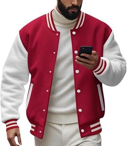 Veste d'hiver confortable pour homme, style Letterman, col montant, logo sur le devant, coupe-vent, respirante, séchage rapide, haute qualité, écologique - Product Image 4