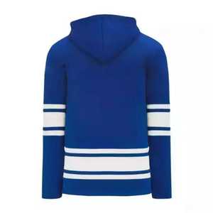 <b>Red</b> Black <b>White</b> Ice Hockey Hoodie Full Sleeve <b>Striped</b> Breathable Quick Dry Regular Fit Unisex Adult All Seasons 100% Jersey - Product Image 6