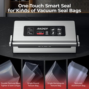 Machine de mise sous vide alimentaire entièrement automatique professionnelle, double scellage thermique, coupe-sac intégré et rangement des sacs, puissant économiseur d'aliments sous vide - Product Image 6