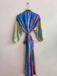 Kimono de seda para mujer, bata de playa, ropa de lujo para estar en casa, vestido largo tipo kimono. - Product Image 6