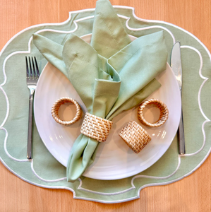 Rattan Napkin Rings Set Eco-Friendly Handwoven <b>Table</b> Accessories For Farmhouse Dining Decor From Vietnam Supplier - Product Image 3