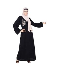 Abaya moderne et exclusive de style de Dubaï décontractée robe modeste musulmane ouverte sur le devant en lin inspirée du style turc à la mode! - Product Image 4