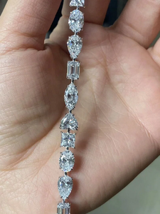 Women's 925 Silver Diamond <b>Bracelet</b> Oval Cut Lab grown D Color IGI Certified Classic Wedding Jewelry - Product Image 4