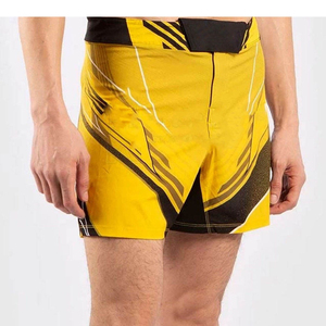 กางเกงขาสั้นกีฬาผู้ชายลายเรขาคณิตคุณภาพสูง OEM มีกระเป๋า แห้งเร็ว เอวยางยืด ความยาวปานกลาง ผ้ายืดผสมโพลีเอสเตอร์ - Product Image 2