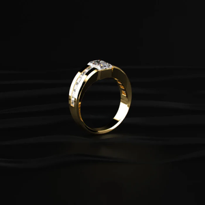 3.3CT Yellow Gold <b>Mens</b> Radiant Cut Labgrown Diamond D-E <b>Ring</b> With Channel Set Band Fine Jewelry Special Design For Engagement. - Product Image 4