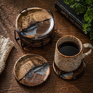 Latest High Quality Wooden Round Coaster Bulk for <b>Table</b> <b>Top</b> Drinks Tea Cup Coffee Mug Glass-mats & Pads Wood <b>Resin</b> Coaster - Product Image 1