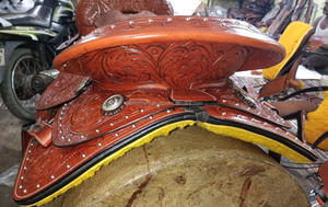 Selle d'équitation de sentier de plaisir occidental de cheval professionnel pour l'équitation en cuir véritable de style Cowboy avec personnalisation à bas prix - Product Image 4