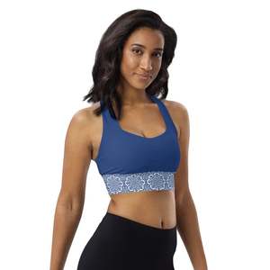 Sujetador deportivo tipo racerback para mujer con estampado abstracto, soporte medio, ropa deportiva para yoga, transpirable, de spandex y poliéster, diseño sin costuras - Product Image 5