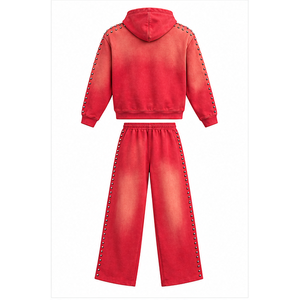 Custom 500gsm <b>Baggy</b> <b>Jogger</b> and Hoodie Track Suit Sweatpants Set Unisex Oversized Fleece Cotton Tracksuit <b>Men</b> Custom Sweatsuit - Product Image 2