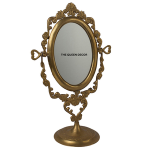 Fancy Design Portable Feature Aluminum Metal <b>Silver</b> Color Tabletop <b>Mirror</b> With Amazing Frame Stand Home Decor - Product Image 3
