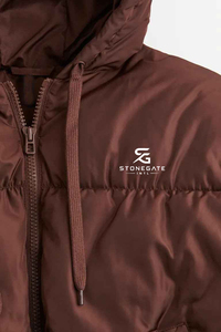 <b>Women</b> Casual Corduroy Quilted Bubble Puffer <b>Jacket</b> <b>Winter</b> <b>Warm</b> Hooded Outdoor Fashion Windproof Solid Color Lightweight Logo - Product Image 4