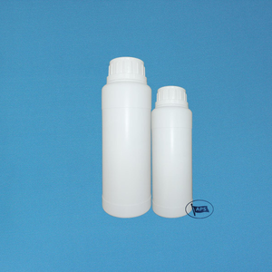Botella de Plástico Cilíndrica HDPE APS de 1000 ml con Tapa de Rosca y Anillo Antiderrames, Tapa Blanca Imprimible, Modelo C0328 - Product Image 1