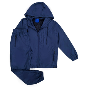 Solid Grey Full Zip Windbreaker Tracksuit Hooded <b>Jacket</b> Jogger Pants Men Athletic Sportswear Lightweight Outdoor Wholesale Set - Product Image 5
