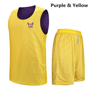 Uniforme de Baloncesto Reversible de Última Moda, Más Vendido, Bajo MOQ, Color Sólido - Product Image 2