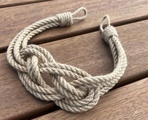 Carrick Knot Jute Curtain <b>Tieback</b> – Handmade Nautical Rope Holdback – Rustic Coastal Drapery Accent - Product Image 3