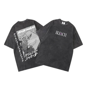 Custom T-Shirt <b>Men</b> Oversized Acid Wash Vintage Hip Hop Style Print Your Own Logo Summer Black T-Shirt Unisex 100% Cotton - Product Image 2