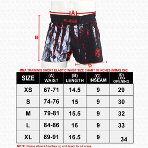 Blaze Fight Wear Short MMA entièrement personnalisé Short de sport extensible dans les deux sens, léger, entrejambe, panneau extensible Short MMA - Product Image 6