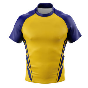 Camisetas de Rugby para Entrenamiento, Ligeras, Transpirables, de Manga Corta, Cuello Redondo, Unisex, Corte Ajustado - Product Image 1