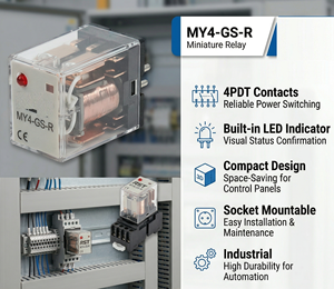รีเลย์กำลังขนาดเล็ก MY4-GS-R ผลิตในญี่ปุ่น 100% รีเลย์แม่เหล็กไฟฟ้ากำลังสูง 24vdc พร้อมการป้องกันแบบปิดผนึกสำหรับซีรีส์ OMRON - Product Image 3