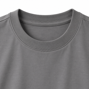 T-shirt surdimensionné pour homme en coton 100% premium, gris uni, col rond, 240 GSM, impression de logo personnalisée, streetwear décontracté - Product Image 3