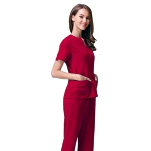 Uniforme quirúrgico de manga corta para hombre y mujer, Uniforme masculino de manga corta con cuello de pico, estilo único para Hospital - Product Image 2