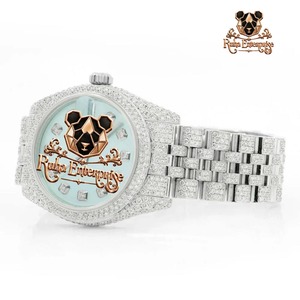 Relojes de Pulsera de Lujo con Diamantes de Moissanita y Acero Inoxidable Personalizados al por Mayor, Movimiento de Cuarzo, Estilo Hip Hop - Product Image 5
