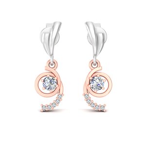 Pendientes Largos de Oro Sólido de 10k, 14k y 18k con Diamantes Cultivados en Laboratorio de Corte Redondo de Diseño, para Regalo, Fiestas, Aniversarios y Uso Diario - Product Image 6