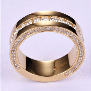 Anillo de Compromiso y Matrimonio para Mujer, Chapado en Oro Amarillo de 18K, con Diamante Natural, Corte Brillante Redondo, Color G, Certificado IGI - Product Image 3