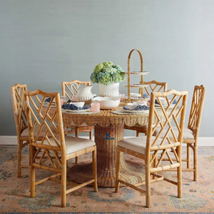 Muebles hechos a mano más vendidos, mesa Vieira de mimbre de ratán, encanto Natural, estilo Vintage costero sin esfuerzo, experto - Product Image 2