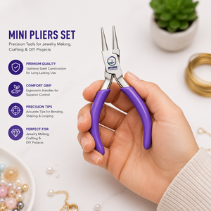 Pince à bijoux professionnelle mini à bout rond en acier inoxydable, outil de bouclage de fil et de perlage, poignée ergonomique - Product Image 4