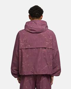 Wholesale Men's Hooded Windbreaker <b>Set</b> Marble Pattern Jacket with Matching Shorts Outdoor Wear High Quality Mens Windbreaker <b>Set</b> - Product Image 2