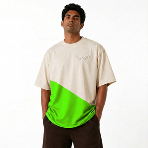 T-shirt pour homme A8432 - Tissu tissé en polyester/coton écologique, imprimé tie-dye, design vierge - Product Image 3