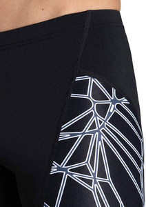 Short de bain sportif pour homme, noir uni, taille mi-haute, élastique, en polyester/coton, respirant et à séchage rapide - Product Image 5