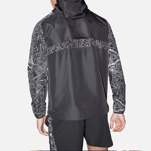 Ensemble veste coupe-vent à capuche et short imprimé carte réfléchissante personnalisé, en nylon Taslon léger, par le fabricant - Product Image 5