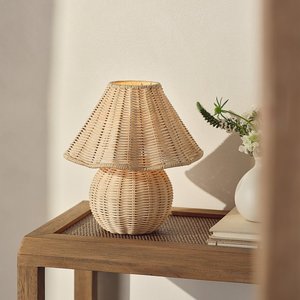 Best Selling Rattan Mushroom Shaped Table Lamp for Kids Study Room Children Bedroom Natural Sidetable <b>Light</b> Lamps - Product Image 5