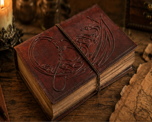 Carnet de notes A5 fait main en cuir marron gaufré dragon, reliure cousue, mignon, pour affaires, bureau, école, cadeau - Product Image 1
