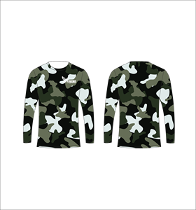 Custom Dark Forest <b>Camo</b> Long Sleeve T-Shirt Moisture Wicking Performance Athletic Training Sports Shirt Durable Fitness <b>Top</b> - Product Image 2