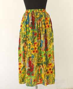 กระโปรงแม็กซี่ผ้าฝ้ายลายพิมพ์เพสลีย์สไตล์วินเทจสำหรับผู้หญิง สวมใส่สบาย ระบายอากาศได้ดี เหมาะสำหรับฤดูร้อน มีเชือกผูกเอว - Product Image 4