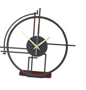 Reloj de Escritorio de Lujo en Latón Dorado con Marco Negro, Reloj de Mesa con Esfera de Números Romanos, Reloj de Cuarzo Silencioso Redondo para Decoración de Mesa - Product Image 4