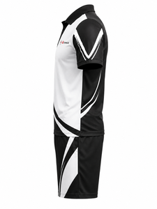 Ensemble de polos sportifs pour hommes 4FORCE, noir et blanc, couleur contrastée, séchage rapide, vêtements d'été avec logo sur le devant, polos et shorts pour hommes - Product Image 2