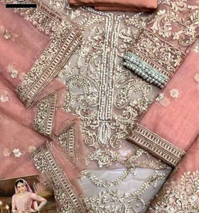 Vestido de novia indio paquistaní, gasa, red, con Red, Dupatta, oferta, 2021 - Product Image 2