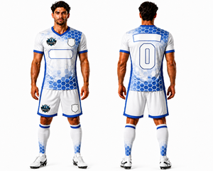 Tenue de football moderne pour équipe, design imprimé, manches courtes, légère, 100 % polyester, pour l'entraînement et les matchs, unisexe, adultes - Product Image 1