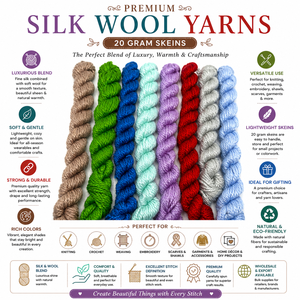 Hilos Premium de Mezcla de Seda y Lana en Madejas de 20 Gramos para Tejer, Crochet, Telar, Bordado, Manualidades y Proyectos - Product Image 6