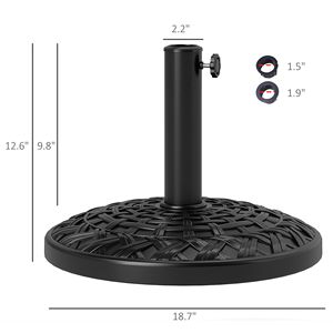 Base per Ombrellone da Esterno Rinforzata da 19 Pollici, Supporto in Cemento da 26 Libbre per Pali da Ombrellone da 1.5/1.9 Pollici, Porta Ombrellone da 1.5 Pollici - Product Image 6