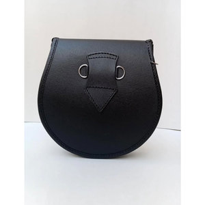 Sac de kilt écossais Sporran celtique en cuir végétalien noir fait main 2026 avec accessoire épingle à motif de tournesol pour costumes - Product Image 2