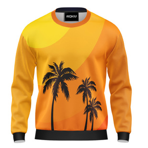 Sudadera de cuello redondo de algodón personalizada de alta calidad para hombre, Jersey OEM, Sudadera negra para correr en blanco de felpa teñida lisa, venta al por mayor - Product Image 1