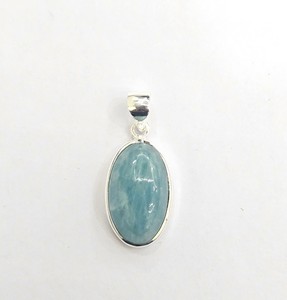Colgante de Aguamarina Natural Hecho a Mano, Plata de Ley 925, Gema Ovalada, Colección de Joyería, Suministro al por Mayor - Product Image 3