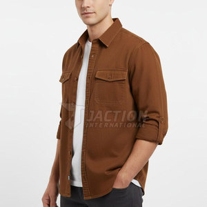 เสื้อเชิ้ตยีนส์ผู้ชายดีไซน์ใหม่สไตล์สตรีทแวร์ ระบายอากาศได้ดี ขายดี - Product Image 4