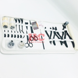 Kit d'outils pour extensions de cheveux Hooper Company, en acier inoxydable noir, avec pinces micro-anneaux, pinces à boucles, rasoirs de barbier et aiguilles - Product Image 3