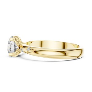 Anillo de Compromiso de Diamante CVD Cultivado en Laboratorio, Corte Brillante Redondo de 1.00 Quilates, Claridad VS1, Color F, Oro Amarillo Clásico de 10K, Joyería para Mujer - Product Image 3